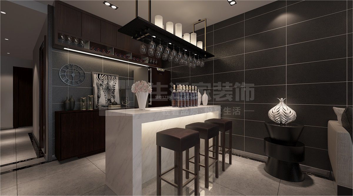 清水木華現(xiàn)代吧臺(tái)裝修