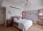 现代欧式风格卧室紫色背景墙装修图片