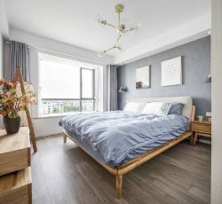 北欧住宅卧室背景墙颜色搭配装修图片2019