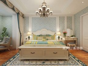怡翠晋盛御园现代美式风格127㎡主卧室装修效果图
