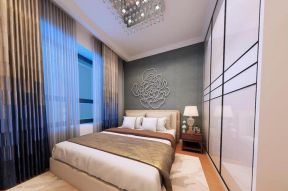 现代风格卧室效果 现代风格卧室窗帘 2020家庭卧室装饰 