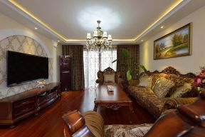 美式风格三居装修效果图 美式客厅家具图片 