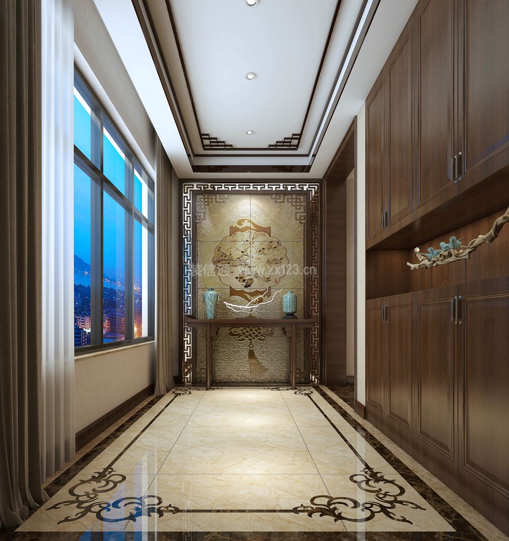2018新中式家装走廊过道玄关设计图片