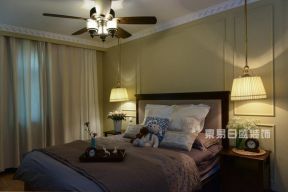 冠城园现代美式80平米二居卧室软装效果图