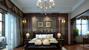 龙润国际245平美式风格卧室装修效果图