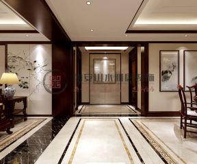 中式風(fēng)格三居室過(guò)道地磚裝修效果圖