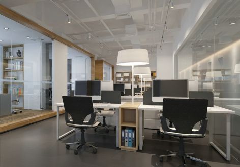 西安创业广场247平米简约风格办公室装修设计方案 西安欧浓装饰公司
