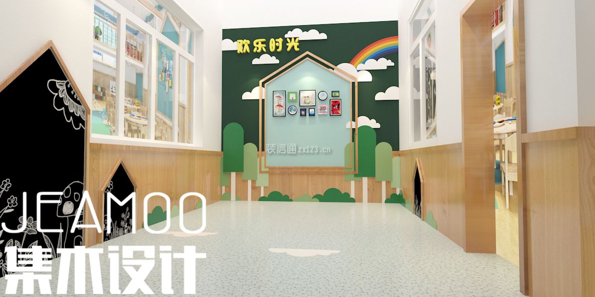 2023幼兒園過道墻面裝修效果圖