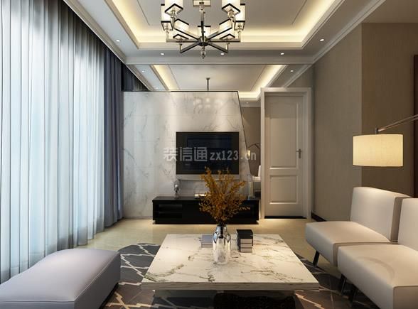 2020现代客厅窗帘设计效果图 2020复式现代客厅简装修效果图