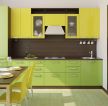 简单清新小厨房果绿色橱柜装饰效果图