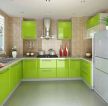 简单厨房果绿色橱柜装修设计效果图片