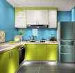 时尚厨房果绿色橱柜搭配装修效果图片