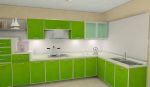 家庭厨房果绿色橱柜装修设计效果图片