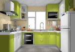 清新厨房果绿色橱柜装修效果图片