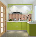 简约风格厨房果绿色橱柜装修效果图