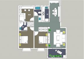 三居室户型平面图设计