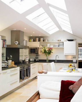 2020斜顶阁楼厨房装修 北欧风格厨房装修效果图