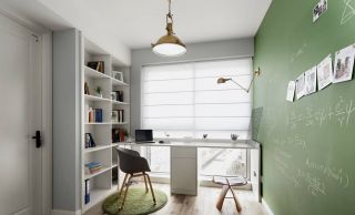 北欧风格室内窗台书桌书柜设计图片