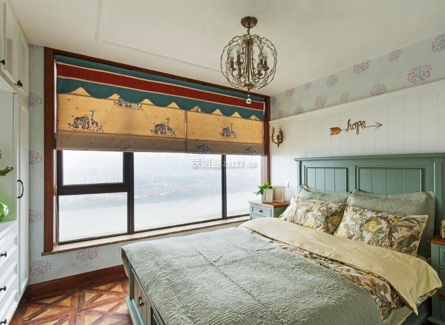 美式乡村家庭卧室卷帘设计图片大全