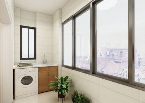 功能性阳台洗衣房墙壁瓷砖装修效果图