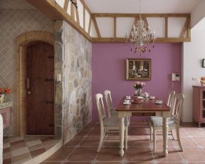 2020进门餐厅装饰效果图欣赏 2020餐厅美式家具图片大全 2020紫色背景墙效果图 