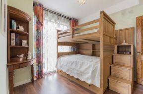实木高低床图片大全 高低床装修效果图 高低床卧室裝修