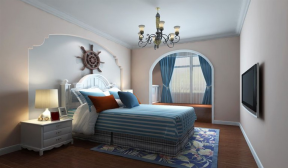 2020地中海卧室床背景墙装修效果图 2020地中海卧室床头背景墙效果图