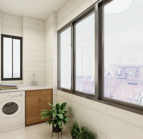 功能性阳台洗衣房墙壁瓷砖装修效果图-每日推荐