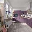 现代风格厨房紫色板式橱柜装修设计图片