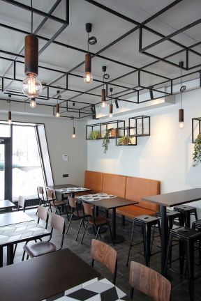 小型咖啡店天花板设计图片2023