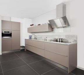 现代风格白色厨房板式橱柜装修效果图
