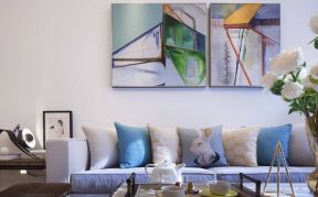 现代简约沙发背景墙装饰效果图片