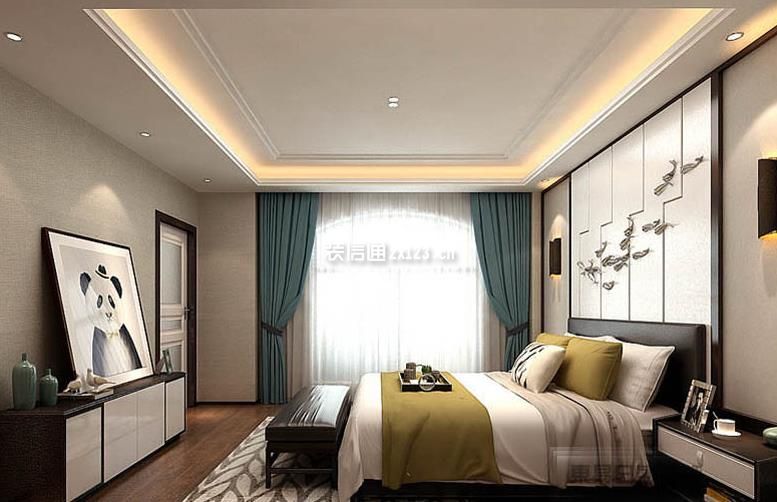 2020现代简欧卧室床头柜设计 2020简欧卧室吊顶装修效果图 