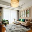 九州新世界新中式100平三居室客厅装修案例