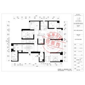 世茂玉錦灣240㎡四居室歐式風格裝修戶型圖