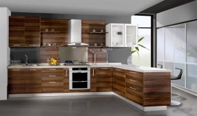 2023简约风格L型厨房板式橱柜装修效果图