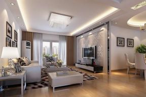 2020現(xiàn)代客廳電視背景墻實景 2020高層住宅現(xiàn)代客廳效果圖