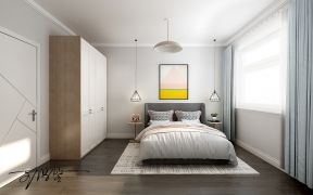 现代北欧风格卧室简易衣柜设计效果图片