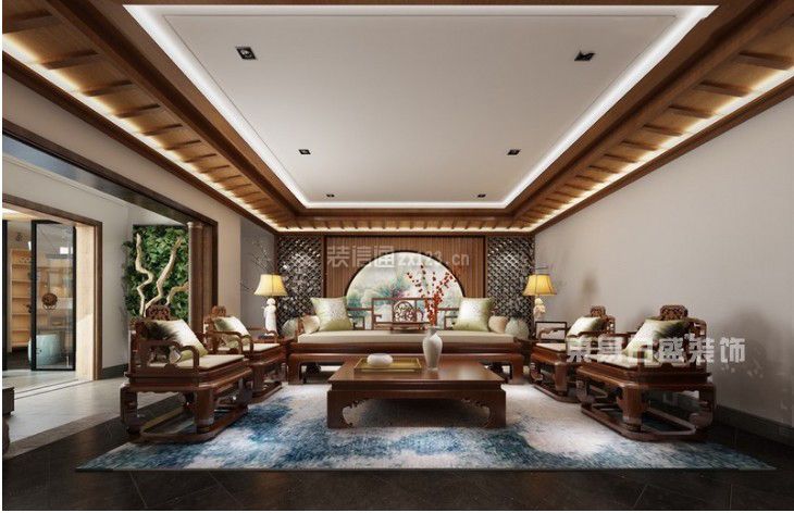  混搭客厅家装效果图 2020复古中式欧式混搭客厅家装效果图