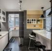 公寓式住宅小厨房吧台设计装修图片