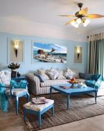 地中海家居客厅布艺沙发装饰装修图片