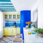 地中海风格厨房黄色橱柜装修设计图片