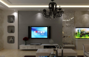 景岳公寓98平米欧式风格电视墙装修案例