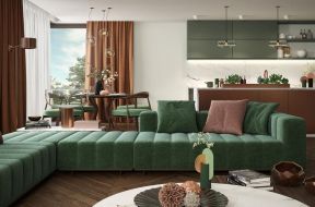  2020绿色沙发装修效果图 绿色沙发效果图 创意沙发图片