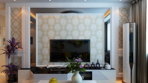 永兴福里105三居室现代简约风格装修电视背景墙效果图