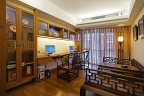 优山美地名邸120平米三居室中式风格装修书房效果图