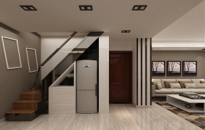 苏建学府雅居120平米三居室现代简约风格装修楼梯效果图