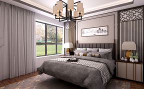 新中式风格卧室采光窗户设计效果图