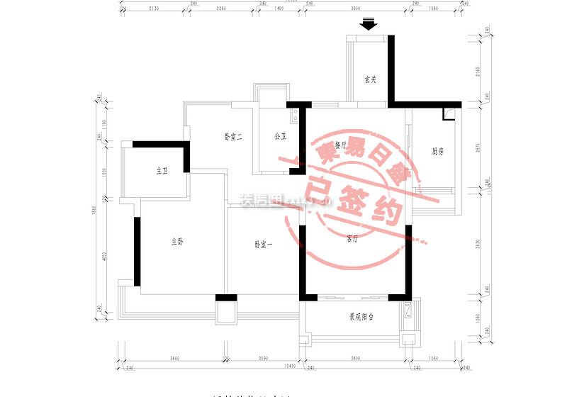 星星凯旋北欧风格89㎡装修户型图