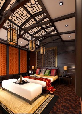 中式风格卧室设计 2020中式风格卧室布置效果图 